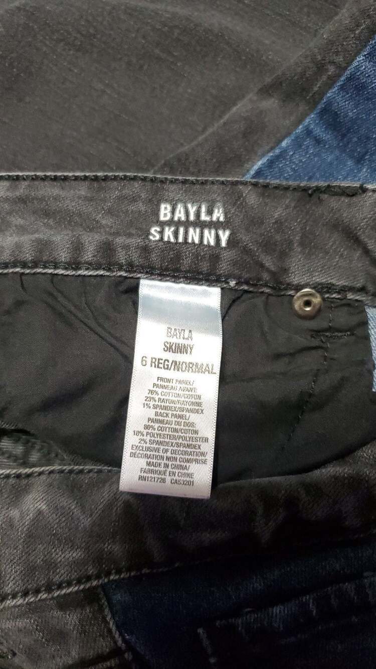 Aeropostale Bayla Skinny Two-Tone Blue & Black Jeans Size 6 - Picture 4 of 5